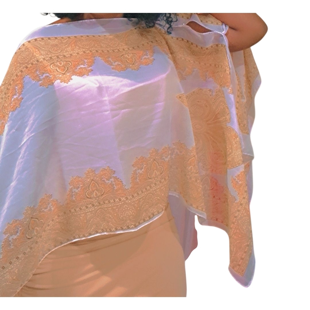 Elegant White and Gold Shawl